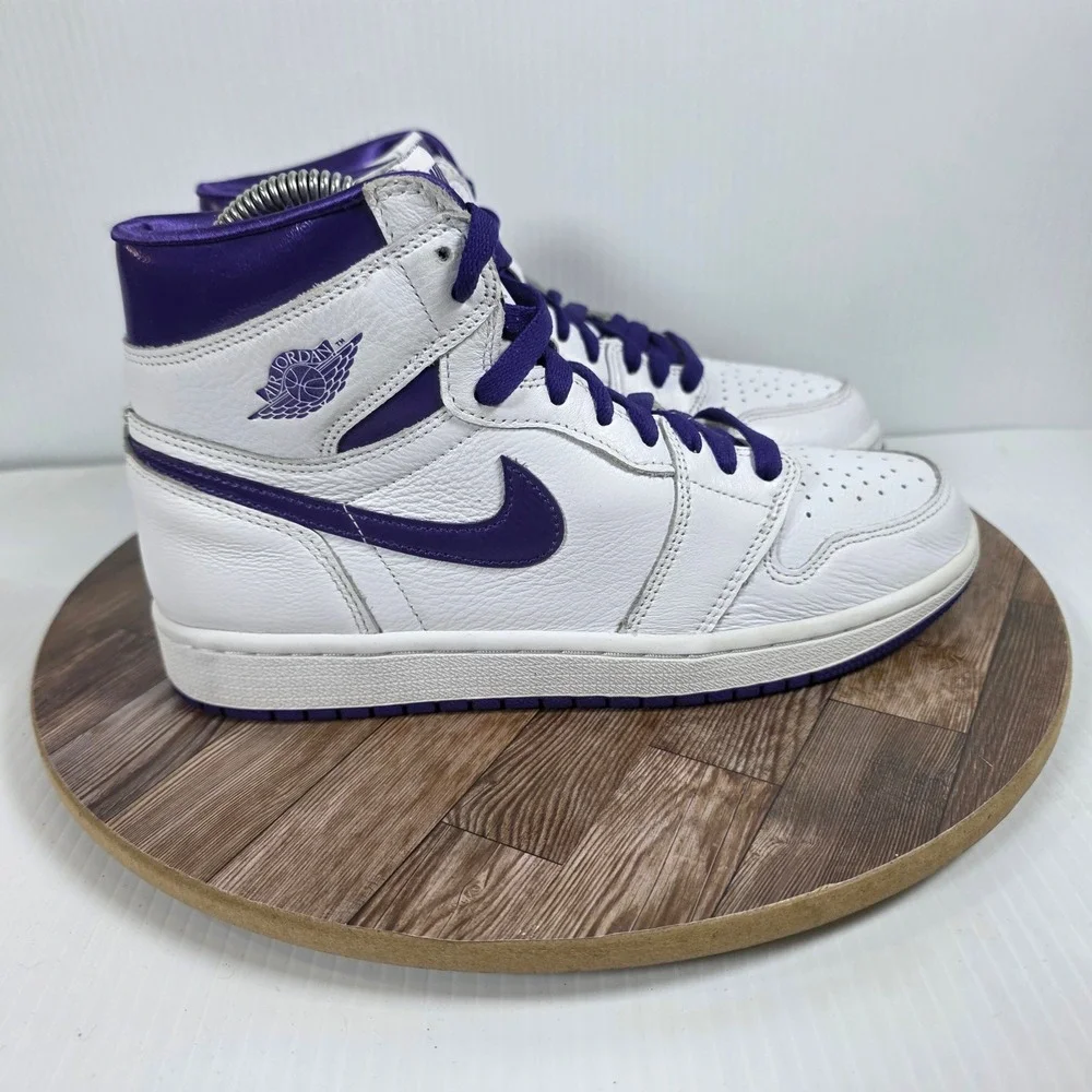 Air Jordan 1 High Court OG Purple Womens Size 8 White Shoes CD0461-151